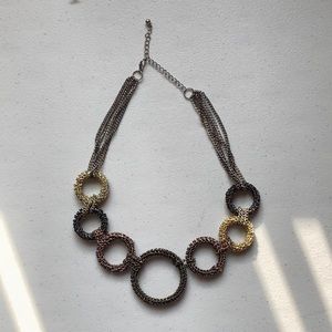 Brown and Gold Circle Necklace